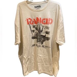 Rancid Branded Tee Cream Off White Band Tee Graphic Tee Size XXXL NWOT